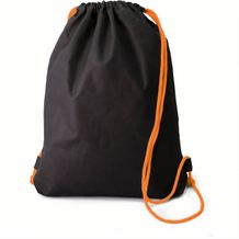 Baumwollrucksack Whoopie mit farbigen Kordeln (black / orange) (Art.-Nr. CA642295)