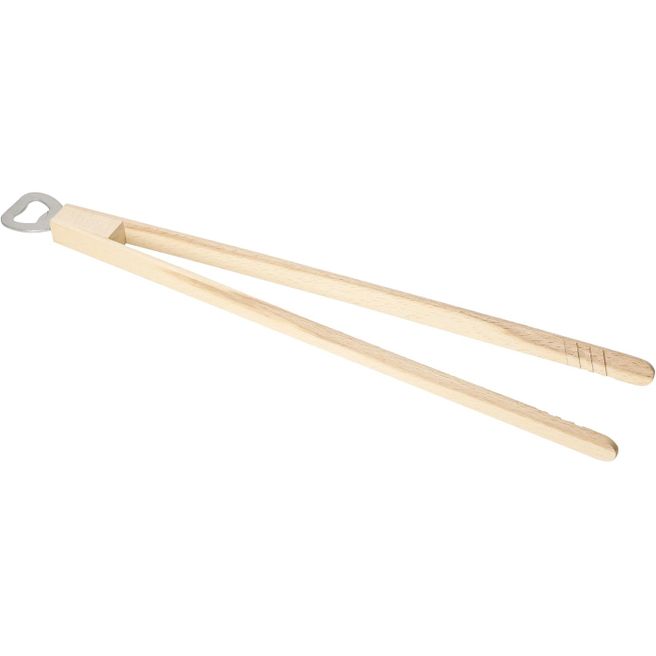 Holz-Grillzange "Opener" mit Kapselheber. 43 cm