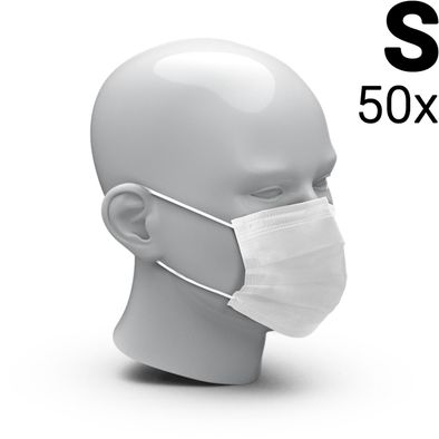 Mund-Nasen-Schutz "3-Ply" 50er Set, Größe S