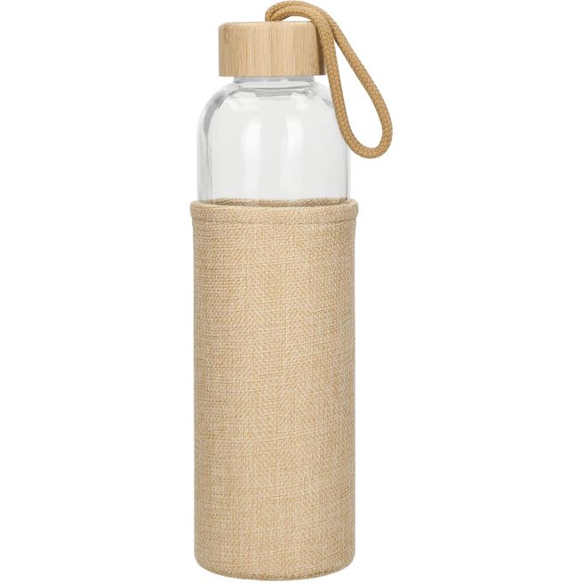 Glasflasche mit Hülle "Natural". 0.7l