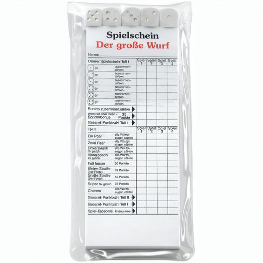 Produktabbildung Würfelspiel "Der große Wurf" im Etui Würfelspiel "Der große Wurf" im Etui (Bild 1)
