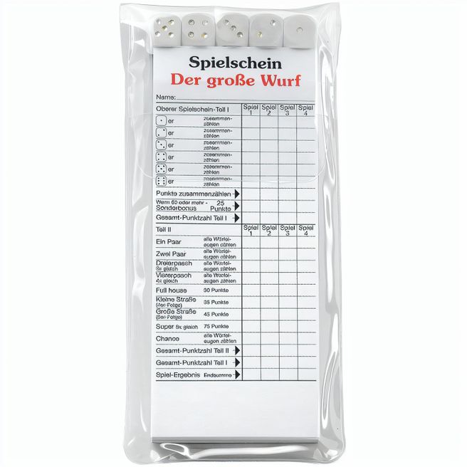 Produktabbildung Würfelspiel "Der große Wurf" im Etui Würfelspiel "Der große Wurf" im Etui