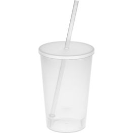 Trinkbecher "Vital". 500 ml mit Deckel und Strohhalm