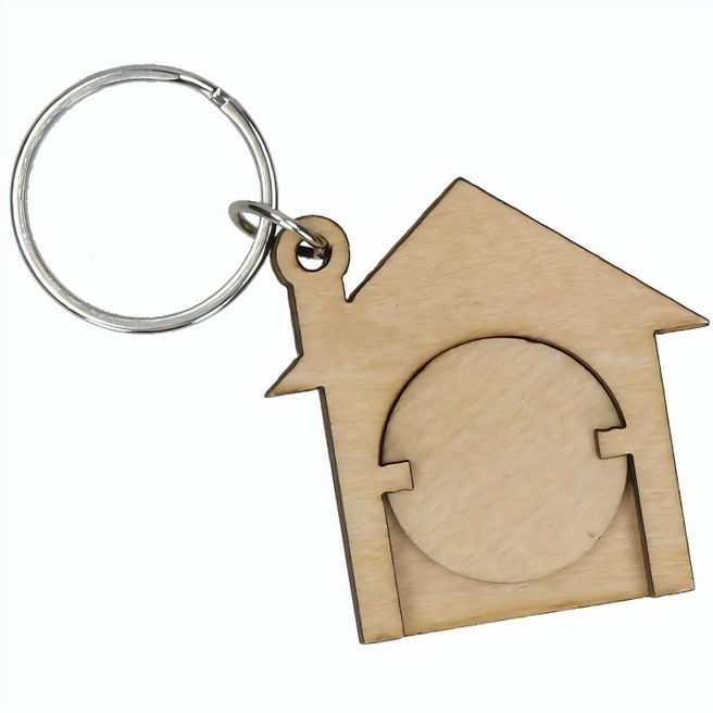 Holzchip-Schlüsselanhänger "House"