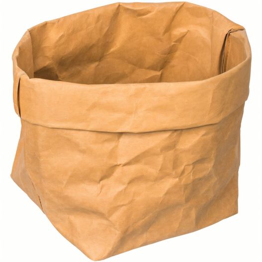 eine braune papiertasche mit einem griff auf weißem hintergrund Behälter aus abwaschbarem Papier REFLECTS-PARANA L (Bild 1)