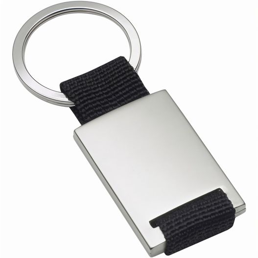 eine schlüsselkette aus metall mit einem schwarzen steg Schlüsselanhänger (Bild 1)