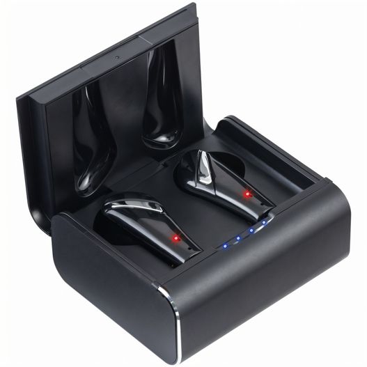 ein paar scheren in einem schwarzen fall Wireless Kopfhörer mit Ladecase REEVES-SWUGGI (Bild 1)