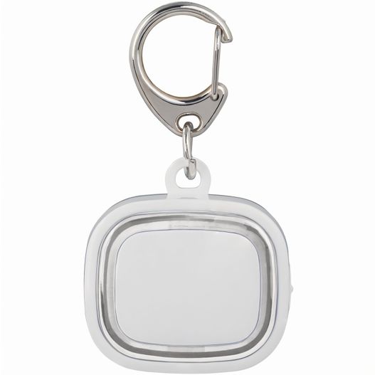 eine weiße quadratische schlüsselanhänger mit metallclip Schlüssellicht aufladbar (Bild 1)