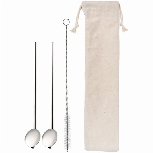 ein set aus edelstahl strohhalmen und eine tasche Strohhalm (Bild 1)