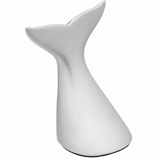 eine weiße vase mit einem schwanz auf einem weißen hintergrund MENDOTA (Bild 1)