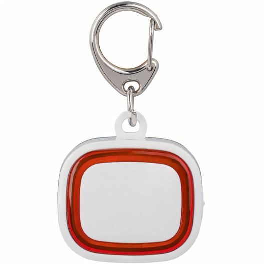 eine rote und weiße quadratische schlüsselkette Schlüssellicht aufladbar (Bild 1)