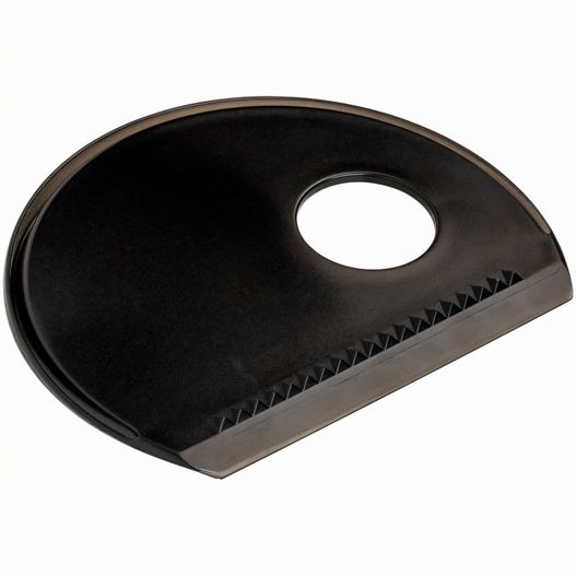 eine schwarze kunststoffschneidplatte mit einem loch in der mitte Eiskratzer (Bild 1)