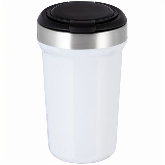 eine weiße tasse mit schwarzem deckel Thermobecher (Bild 1)