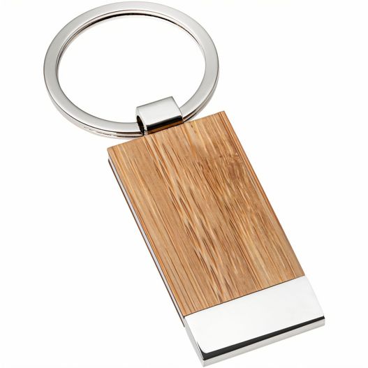 eine holzschlüsselkette mit einem metallring Schlüsselanhänger RE98-FULLERTON (Bild 1)