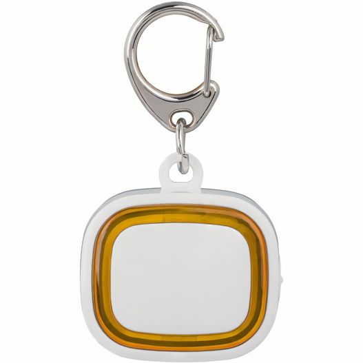 eine weiße und orange quadratische schlüsselkette Schlüssellicht aufladbar (Bild 1)