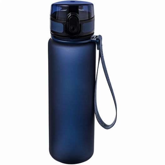 eine blaue wasserflasche mit schwarzem deckel Trinkflasche (Bild 1)