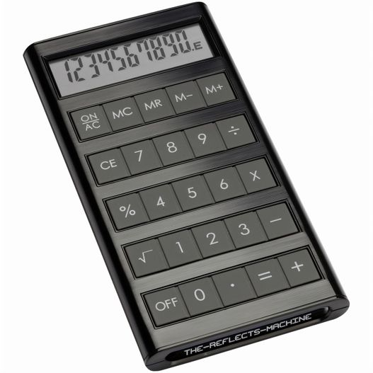 ein taschenrechner mit großem display auf dem display MACHINE (Bild 1)