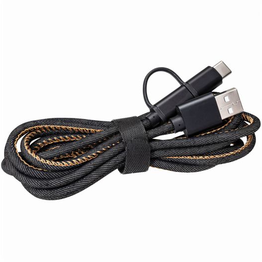 ein schwarzes und gold usb-kabel verbunden mit einem usb-adapter DENIM (Bild 1)