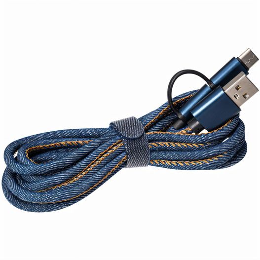 ein blaues und gelb geflochtenes usb-kabel DENIM (Bild 1)