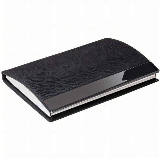 ein schwarzes leder visitenkartenhalter Kredit- und Visitenkartenbox (Bild 1)