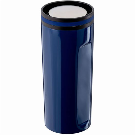 ein blauer und schwarzer tumbler mit deckel STEELONE (Bild 1)