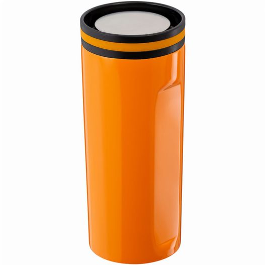 ein oranger müll mit schwarzem deckel Thermobecher (Bild 1)