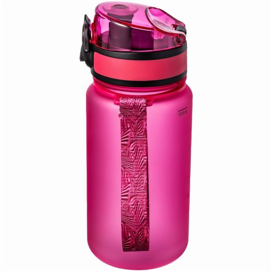 eine rosa wasserflasche mit schwarzem deckel Trinkflasche (Bild 1)