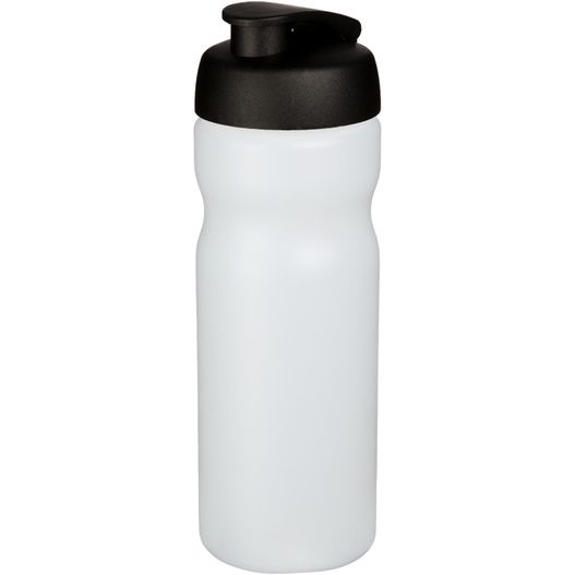 eine weiße sportflasche mit schwarzem deckel Baseline® Plus 650 ml Sportflasche mit Klappdeckel (Bild 1)