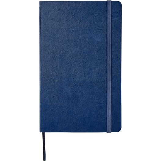 ein blaues notizbuch mit einem schwarzen stift Moleskine Classic Hardcover Notizbuch L – liniert (Bild 1)