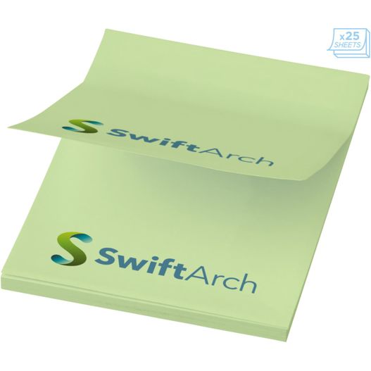 ein grünes klebriges pad mit einem schnellen bogen-logo Sticky-Mate® Haftnotizen 50 x 75 mm (Bild 1)