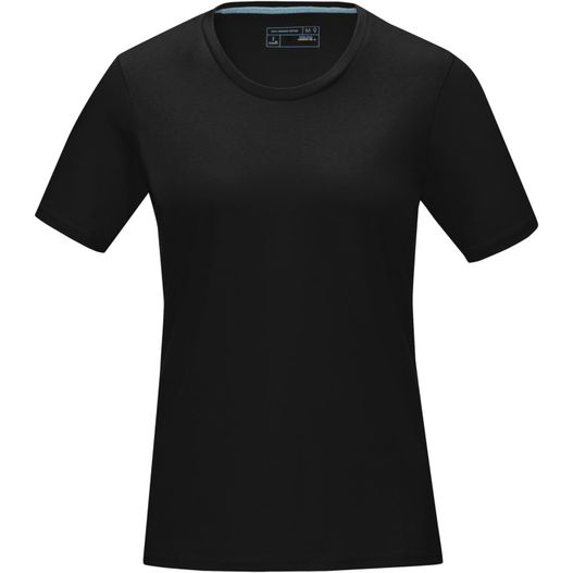 ein schwarzes hemd mit einem blauen streifen auf der brust Azurite T-Shirt aus Bio-Baumwolle für Damen (Bild 1)
