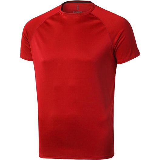 ein rotes hemd mit schwarzem logo auf der brust Niagara T-Shirt cool fit für Herren (Bild 1)