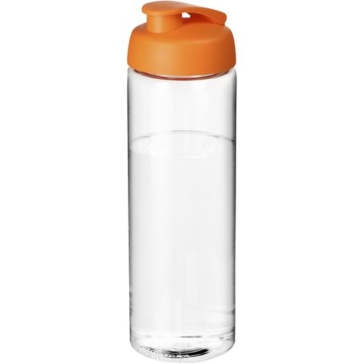 eine glaswasserflasche mit orangem deckel H2O Active® Vibe 850 ml Sportflasche mit Klappdeckel (Bild 1)