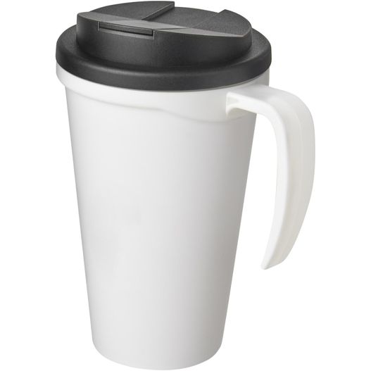eine weiße kaffeetasse mit schwarzem deckel Americano® Grande 350 ml Isolierbecher mit auslaufsicherem Schraubverschluss (Bild 1)