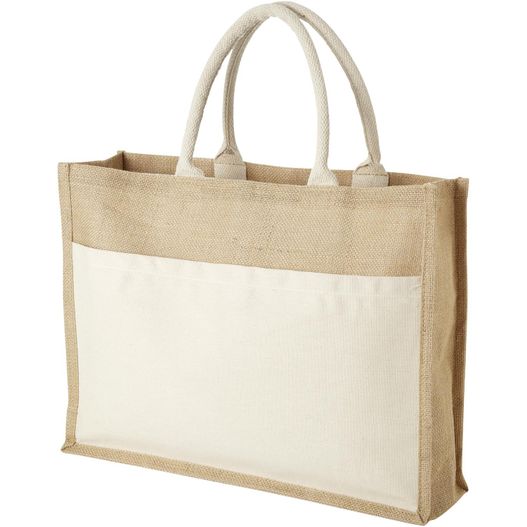 eine jutetasche mit weißem griff Mumbay Jute Tragetasche 18L (Bild 1)