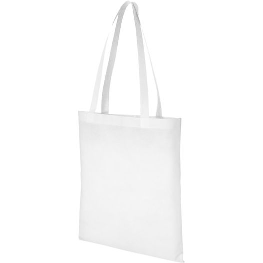 eine weiße tasche mit einem weißen griff Zeus Non Woven große Tragetasche 6L (Bild 1)
