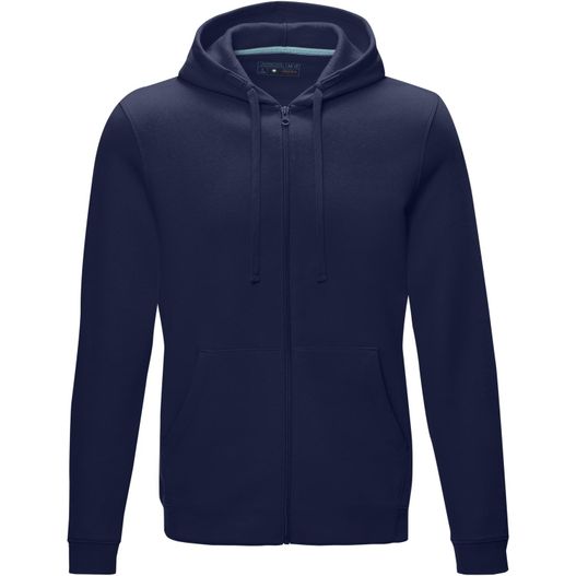ein navy blue hoodie mit einem reißverschluss hoodie Ruby Hoodie mit durchgehendem Reißverschluss aus Bio-Material für Herren (Bild 1)