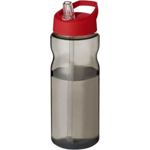 eine wasserflasche mit einem roten deckel und einem stroh H2O Active® Eco Base 650 ml Sportflasche mit Ausgussdeckel (Bild 1)