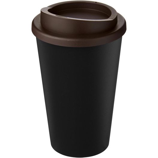 eine schwarze tasse mit braunem deckel Americano® Eco 350 ml recycelter Becher (Bild 1)