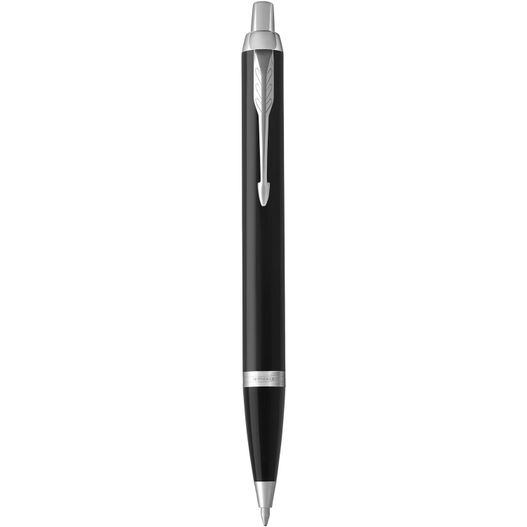 ein stift mit schwarzem körper und silber Parker IM Kugelschreiber (blaue Mine) (Bild 1)