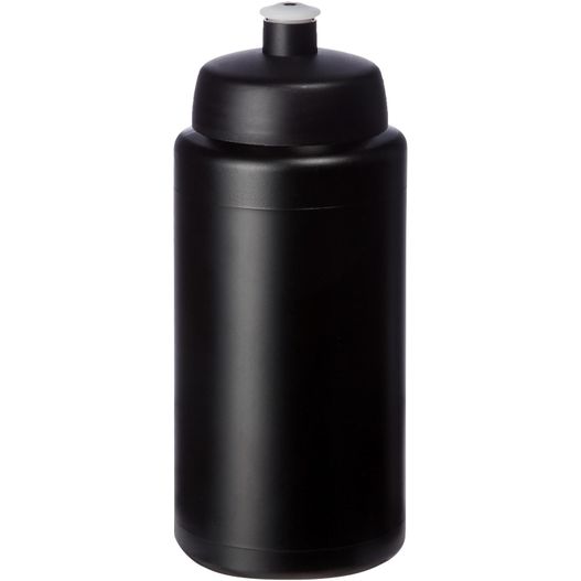eine schwarze plastikflasche mit schwarzem deckel Baseline® Plus grip 500 ml Sportflasche mit Sportdeckel (Bild 1)