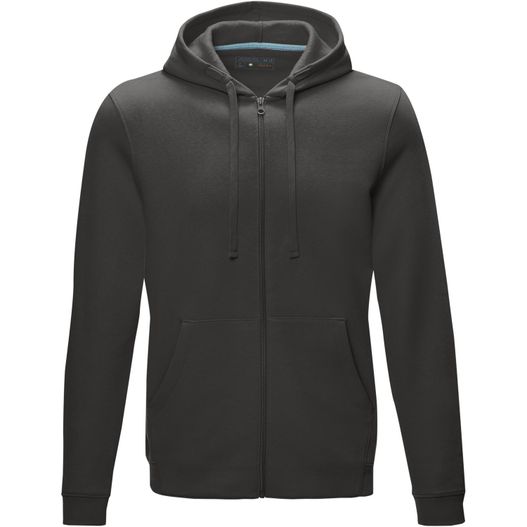eine schwarze kapuze mit kapuze auf der vorderseite Ruby Hoodie mit durchgehendem Reißverschluss aus Bio-Material für Herren (Bild 1)
