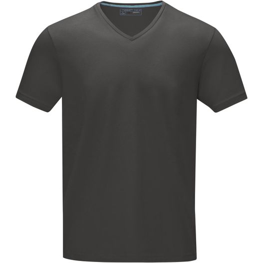 schwarz v - hals t - shirt mit blauem streifen Kawartha T-Shirt für Herren mit V-Ausschnitt (Bild 1)