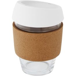 Produktabbildung Lidan 360 ml Becher aus Borosilikatglas mit Korkgriff und Silikondeckel Lidan 360 ml Becher aus Borosilikatglas mit Korkgriff und Silikondeckel