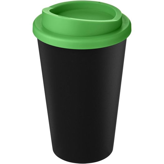 eine schwarze und grüne tasse mit einem deckel Americano® Eco 350 ml recycelter Becher (Bild 1)