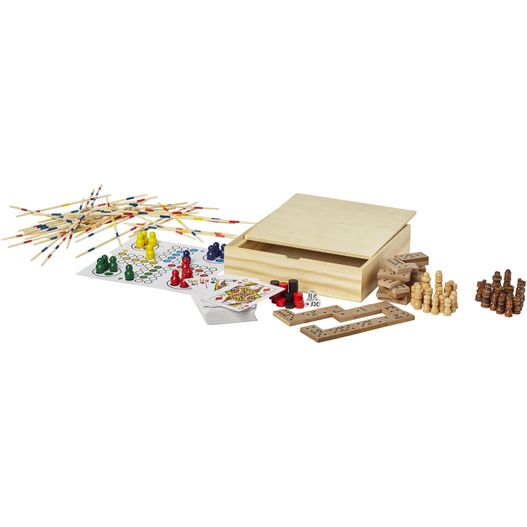 eine holzbox mit spielset und holzstücken Monte-carlo Brettspielset (Bild 1)