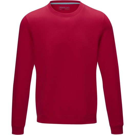 ein rotes sweatshirt mit blauem streifen auf der brust Jasper Pullover mit Rundhalsausschnitt aus Bio-Material für Herren (Bild 1)