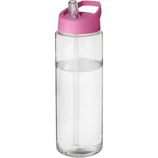 eine rosa und klare wasserflasche mit einem stroh H2O Active® Vibe 850 ml Sportflasche mit Ausgussdeckel (Bild 1)