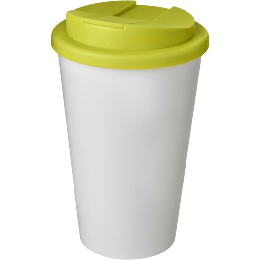 eine weiße tasse mit gelbem deckel Americano® 350 ml Isolierbecher mit auslaufsicherem Schraubverschluss (Bild 1)