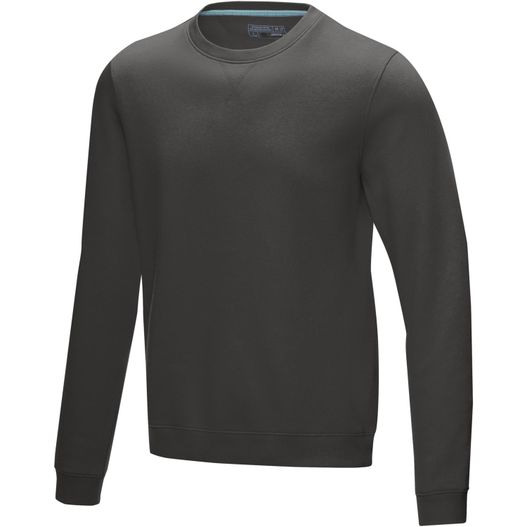 ein schwarzes sweatshirt mit blauem streifen auf der brust Jasper Pullover mit Rundhalsausschnitt aus Bio-Material für Herren (Bild 1)